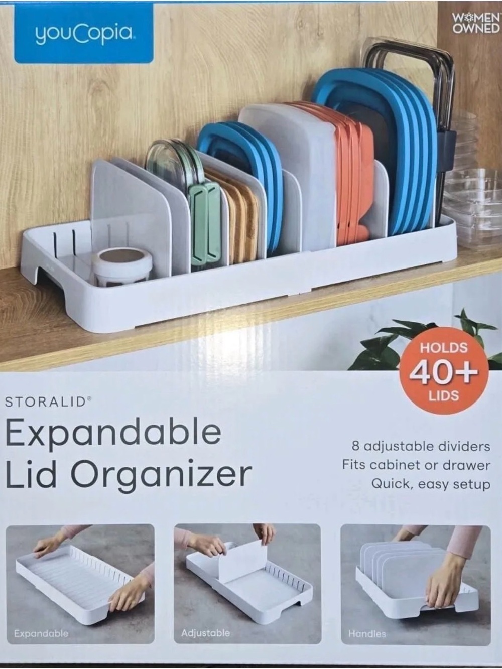 YouCopia StoraLid Food Lid Organizer, 40-Lid Capacity